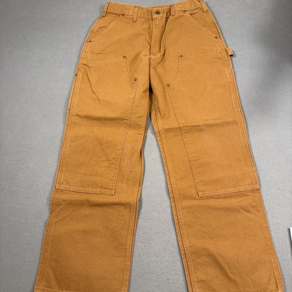 CARHARTT B136 US Men's 32 x 30 Brown Duck Double Knee Work Utility Pants